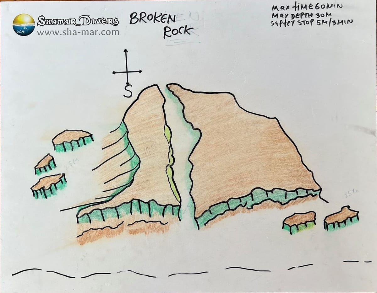 Handgezeichnete Briefing-Karte von Broken Rock